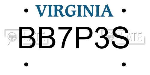 BB7P3S Virginia License Plate
