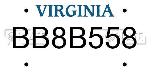 BB8B558 Virginia License Plate