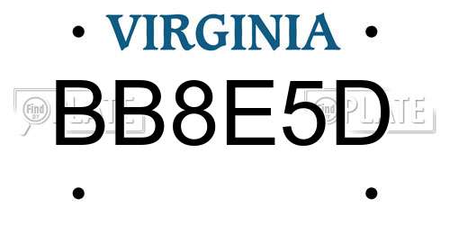 BB8E5D Virginia License Plate