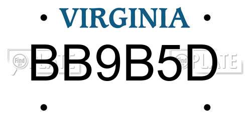 BB9B5D Virginia License Plate