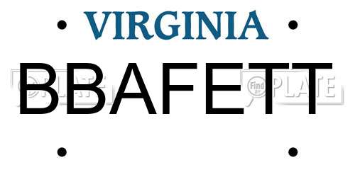 BBAFETT Virginia License Plate