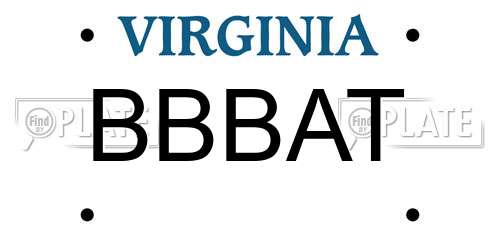 BBBAT Virginia License Plate