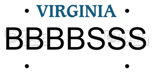 BBBBSSS Virginia License Plate