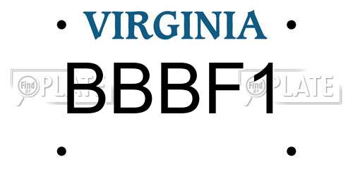 BBBF1 Virginia License Plate