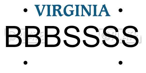 BBBSSSS Virginia License Plate
