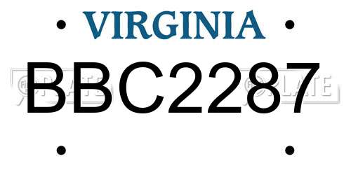 BBC2287 Virginia License Plate