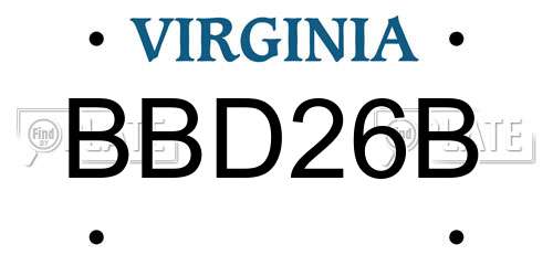 BBD26B Virginia License Plate