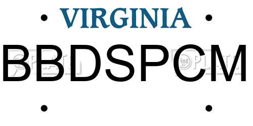 BBDSPCM Virginia License Plate