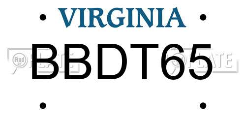 BBDT65 Virginia License Plate