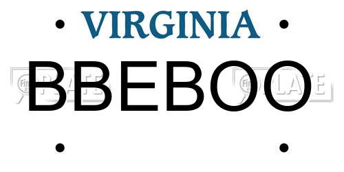 BBEBOO Virginia License Plate