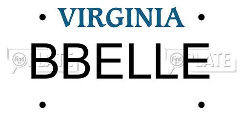 BBELLE Virginia License Plate