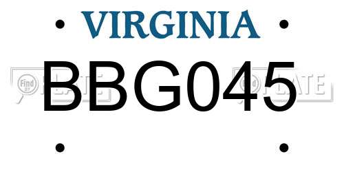 BBG045 Virginia License Plate