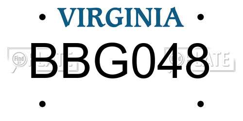 BBG048 Virginia License Plate