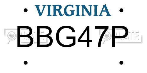 BBG47P Virginia License Plate