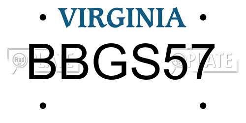 BBGS57 Virginia License Plate