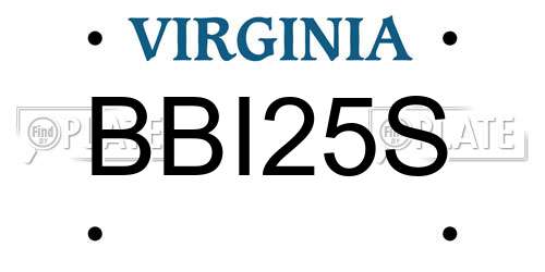 BBI25S Virginia License Plate
