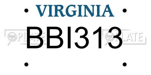 BBI313 Virginia License Plate