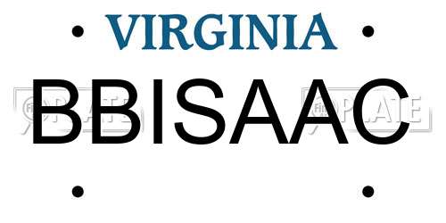 BBISAAC Virginia License Plate
