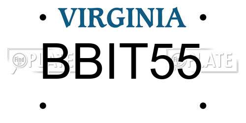 BBIT55 Virginia License Plate