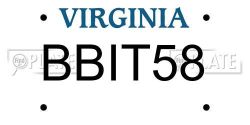 BBIT58 Virginia License Plate