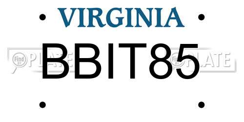 BBIT85 Virginia License Plate