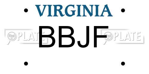 BBJF Virginia License Plate