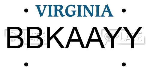 BBKAAYY Virginia License Plate