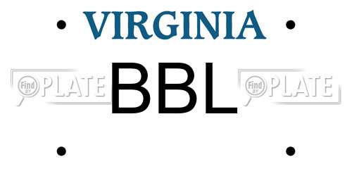 BBL Virginia License Plate