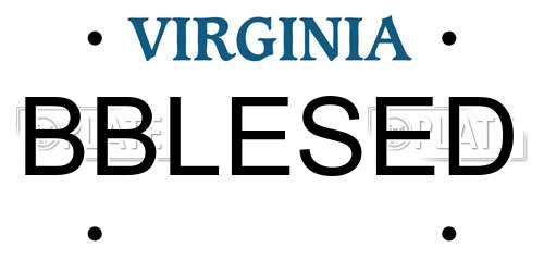 BBLESED Virginia License Plate