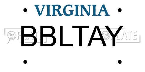 BBLTAY Virginia License Plate