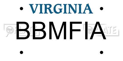 BBMFIA Virginia License Plate