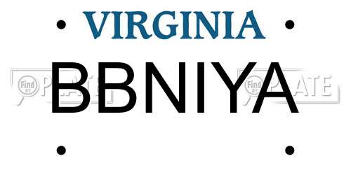 BBNIYA Virginia License Plate