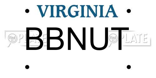 BBNUT Virginia License Plate