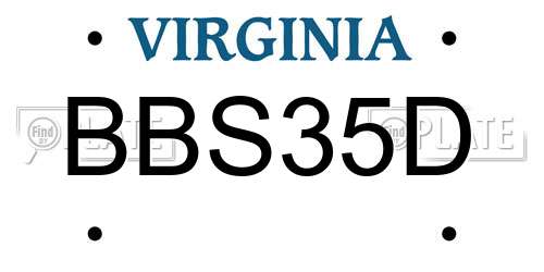 BBS35D Virginia License Plate