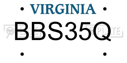 BBS35Q Virginia License Plate