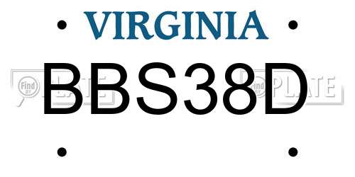 BBS38D Virginia License Plate
