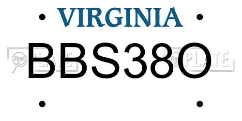 BBS38O Virginia License Plate