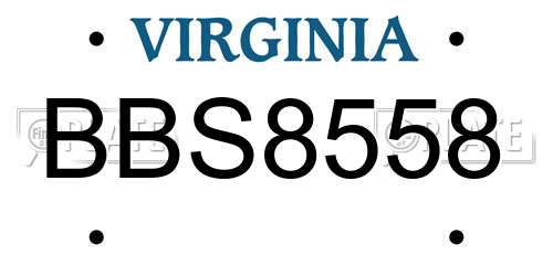 BBS8558 Virginia License Plate