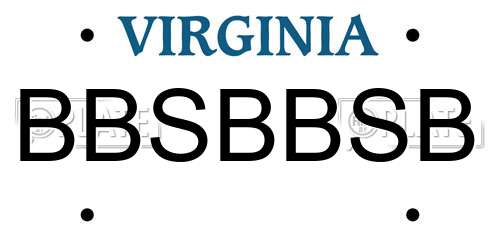 BBSBBSB Virginia License Plate