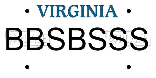 BBSBSSS Virginia License Plate