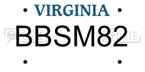 BBSM82 Virginia License Plate