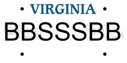 BBSSSBB Virginia License Plate