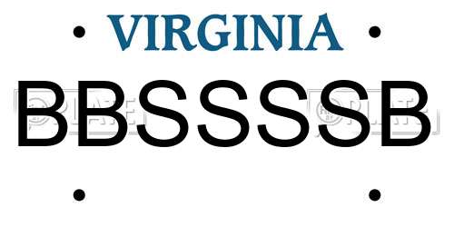 BBSSSSB Virginia License Plate