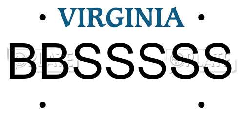 BBSSSSS Virginia License Plate