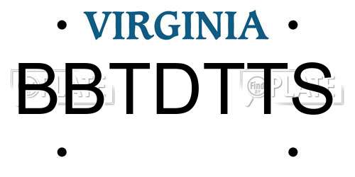 BBTDTTS Virginia License Plate