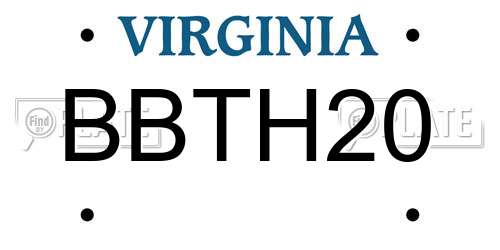 BBTH20 Virginia License Plate