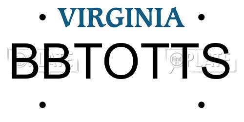 BBTOTTS Virginia License Plate