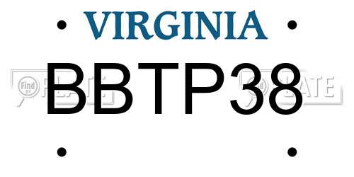 BBTP38 Virginia License Plate