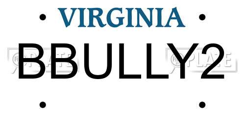BBULLY2 Virginia License Plate