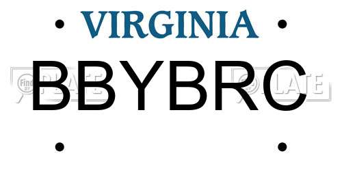 BBYBRC Virginia License Plate